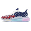 USA Blue And White Star Print Pattern Running Sneakers-grizzshop