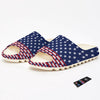 USA Blue And White Star Print Pattern Sandals-grizzshop