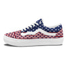 USA Blue And White Star Print Pattern Skate Shoes-grizzshop