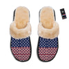 USA Blue And White Star Print Pattern Slippers-grizzshop