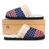 USA Blue And White Star Print Pattern Slippers-grizzshop