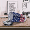 USA Blue And White Star Print Pattern Tumbler-grizzshop