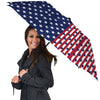 USA Blue And White Star Print Pattern Umbrella-grizzshop