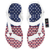 USA Blue And White Star Print Pattern White Open Toe Sandals-grizzshop