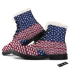 USA Blue And White Star Print Pattern Winter Boots-grizzshop