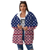 USA Blue And White Star Print Pattern Women's Sherpa Jacket-grizzshop