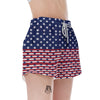 USA Blue And White Star Print Pattern Women's Shorts-grizzshop