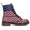 USA Blue And White Star Print Pattern Work Boots-grizzshop