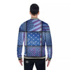 USA Denim Patchwork 4th of July Print Baseball Jacket-grizzshop