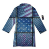 USA Denim Patchwork 4th of July Print Bathrobe-grizzshop