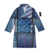 USA Denim Patchwork 4th of July Print Bathrobe-grizzshop