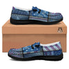 USA Denim Patchwork 4th of July Print Black Loafers-grizzshop