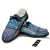 USA Denim Patchwork 4th of July Print Black Loafers-grizzshop