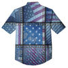 USA Denim Patchwork 4th of July Print Button Up Shirt-grizzshop