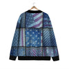 USA Denim Patchwork 4th of July Print Cardigan-grizzshop