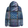 USA Denim Patchwork 4th of July Print Down Jacket-grizzshop