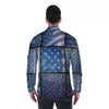 USA Denim Patchwork 4th of July Print Men's Long Sleeve Shirts-grizzshop