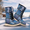 USA Denim Patchwork 4th of July Print Snow Boots-grizzshop