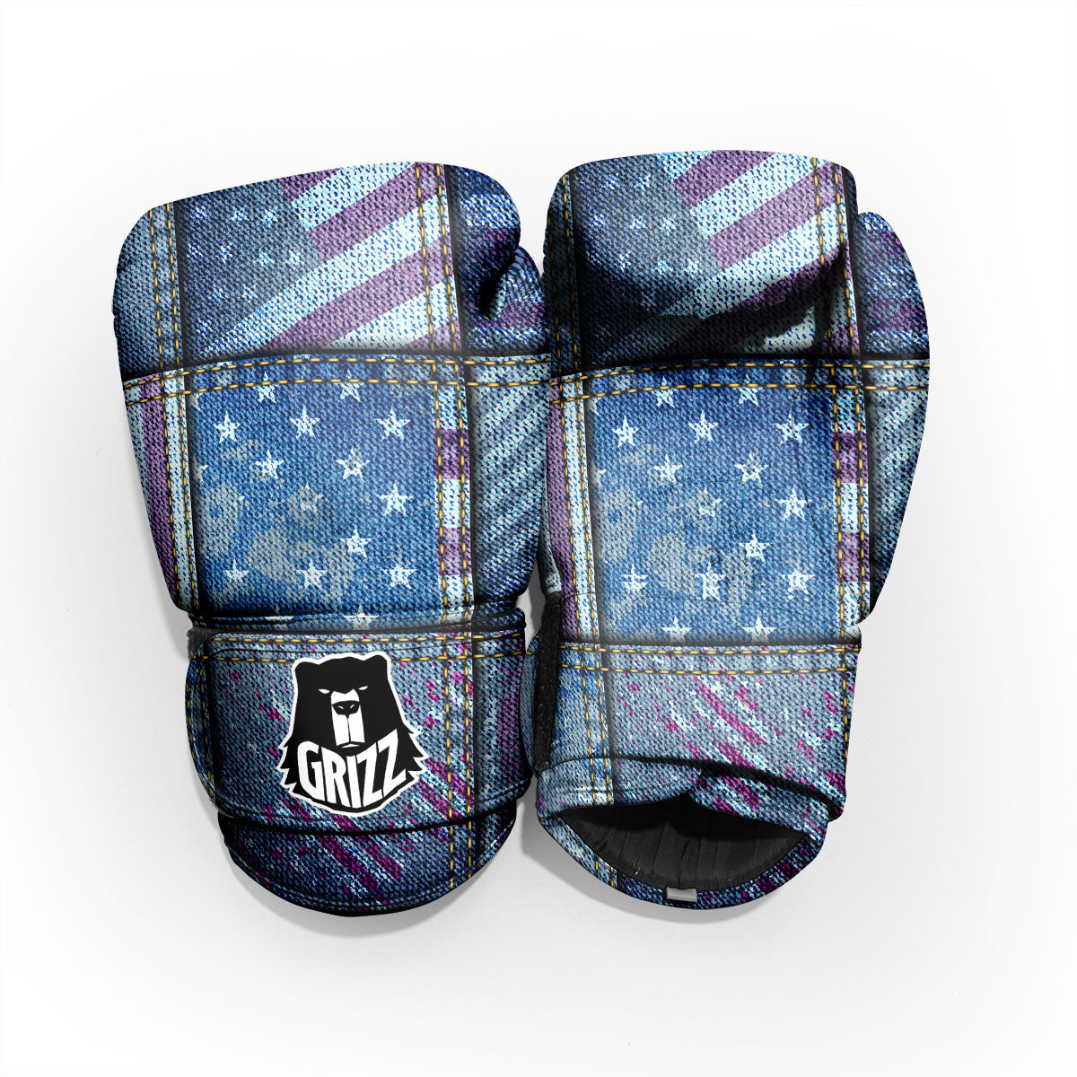 USA Denim Patchwork 4th of July Print Pro Boxing Glove