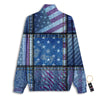 USA Denim Patchwork 4th of July Print Track Jacket-grizzshop