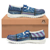 USA Denim Patchwork 4th of July Print White Loafers-grizzshop