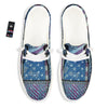 USA Denim Patchwork 4th of July Print White Loafers-grizzshop