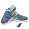 USA Denim Patchwork 4th of July Print White Loafers-grizzshop
