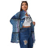 USA Denim Patchwork 4th of July Print Women's Sherpa Jacket-grizzshop