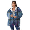 USA Denim Patchwork 4th of July Print Women's Sherpa Jacket-grizzshop