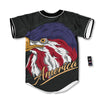 USA Eagle Patriotic Print Baseball Jersey-grizzshop