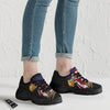 USA Eagle Patriotic Print Black Chunky Shoes-grizzshop