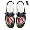 USA Eagle Patriotic Print Black Loafers-grizzshop