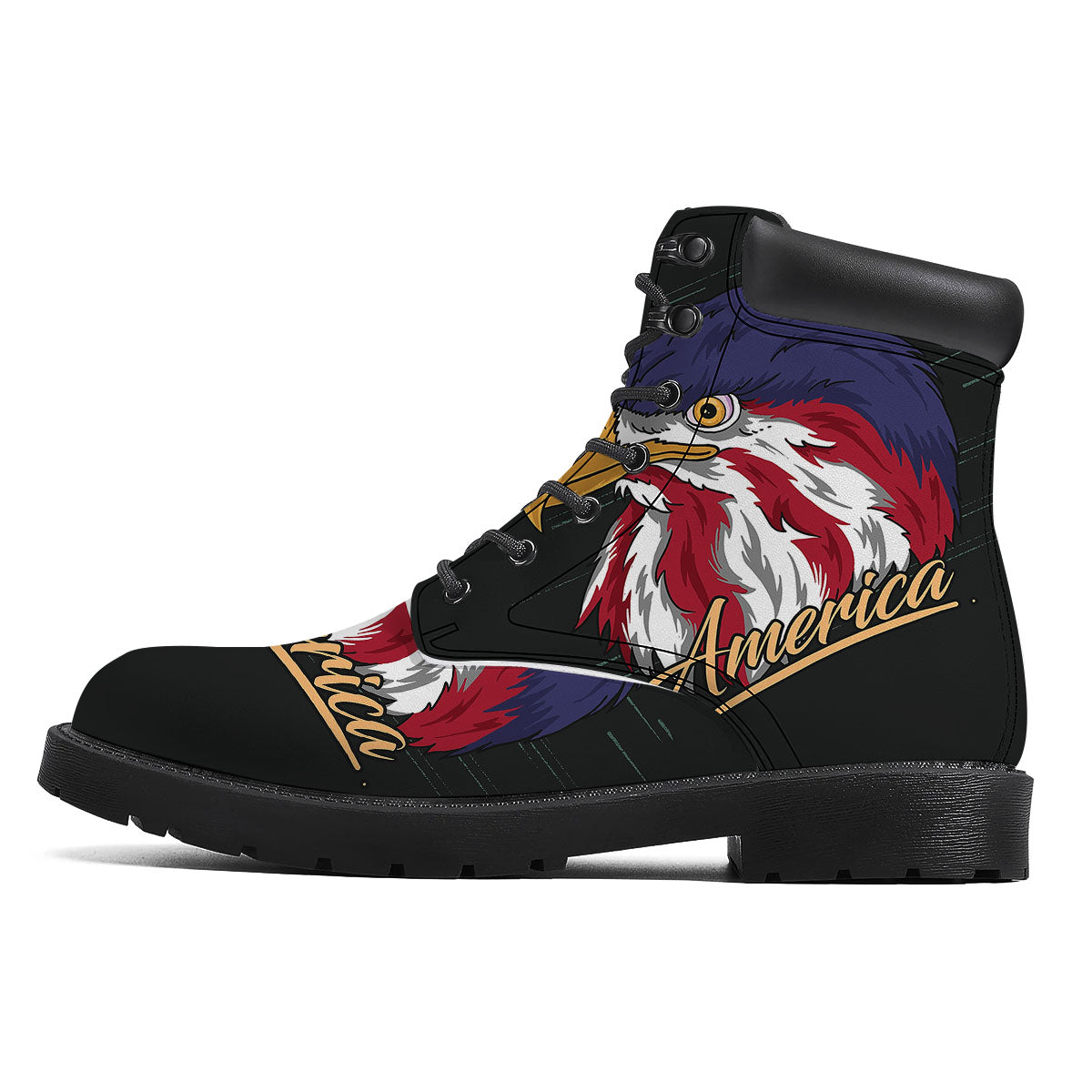 USA Eagle Patriotic Print Boots-grizzshop