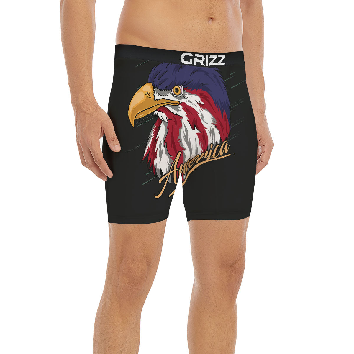 USA Eagle Patriotic Print Boxer Briefs-grizzshop