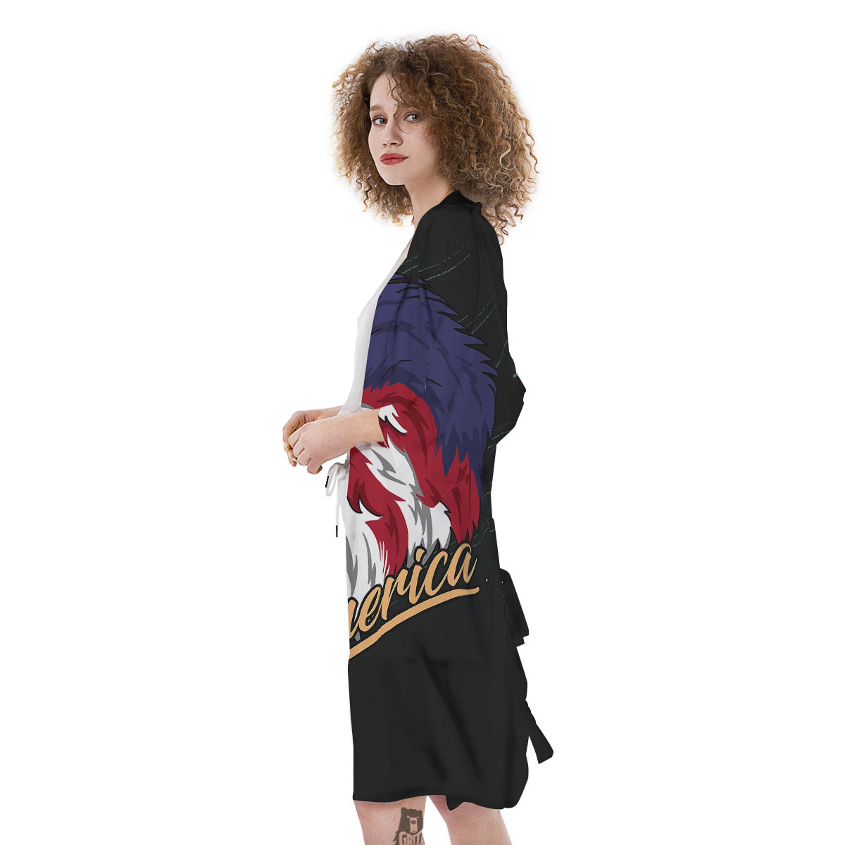 USA Eagle Patriotic Print Kimono-grizzshop