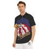 USA Eagle Patriotic Print Men's Golf Shirts-grizzshop