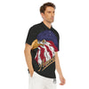 USA Eagle Patriotic Print Men's Golf Shirts-grizzshop