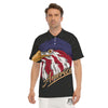 USA Eagle Patriotic Print Men's Golf Shirts-grizzshop