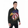 USA Eagle Patriotic Print Men's Long Sleeve Shirts-grizzshop