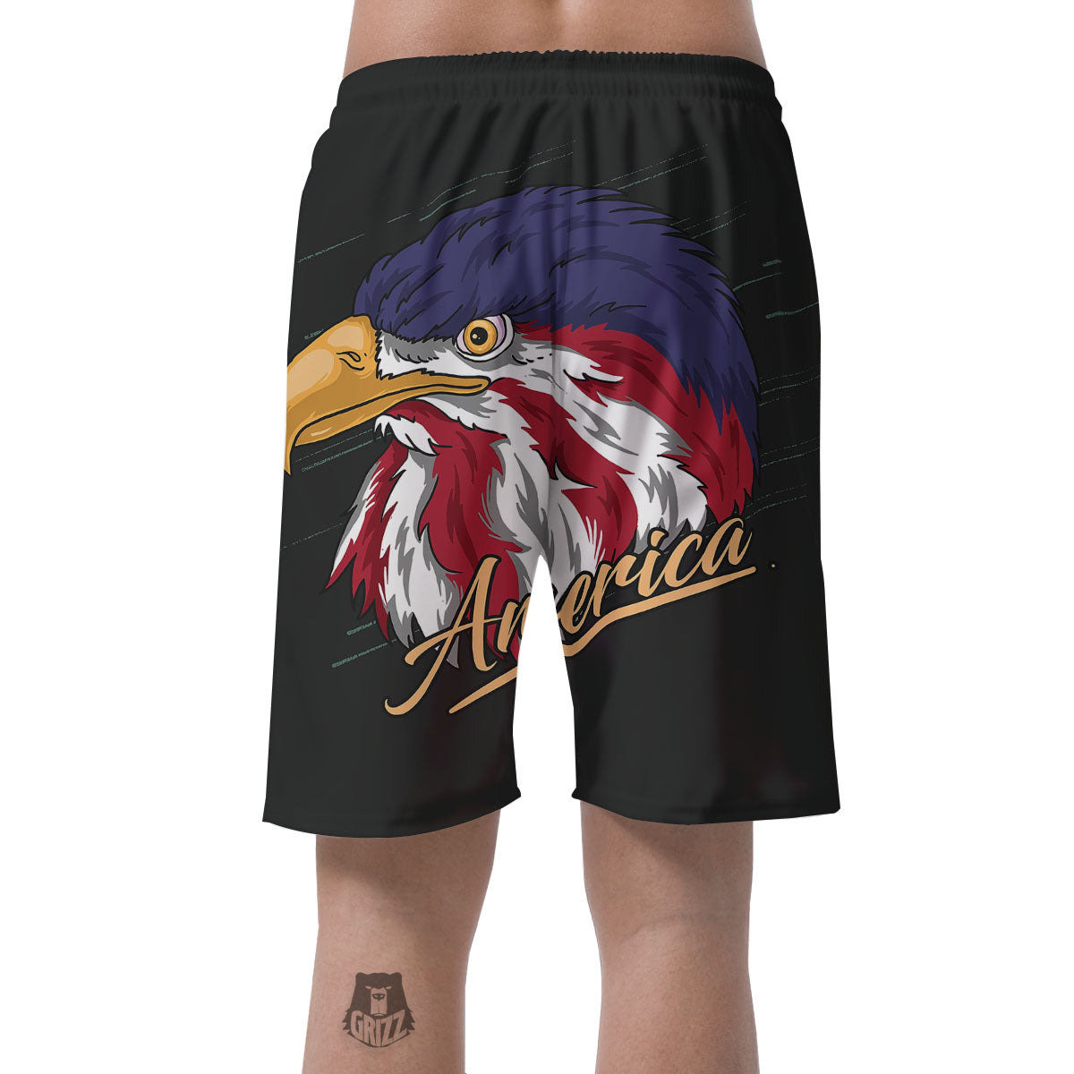 USA Eagle Patriotic Print Men's Shorts-grizzshop