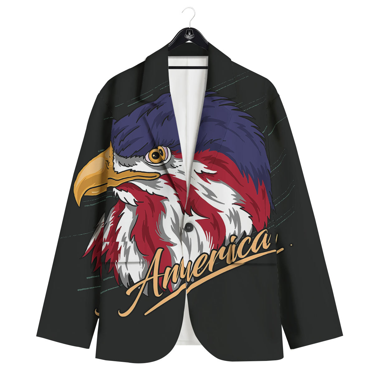 USA Eagle Patriotic Print Men's Sport Coat-grizzshop