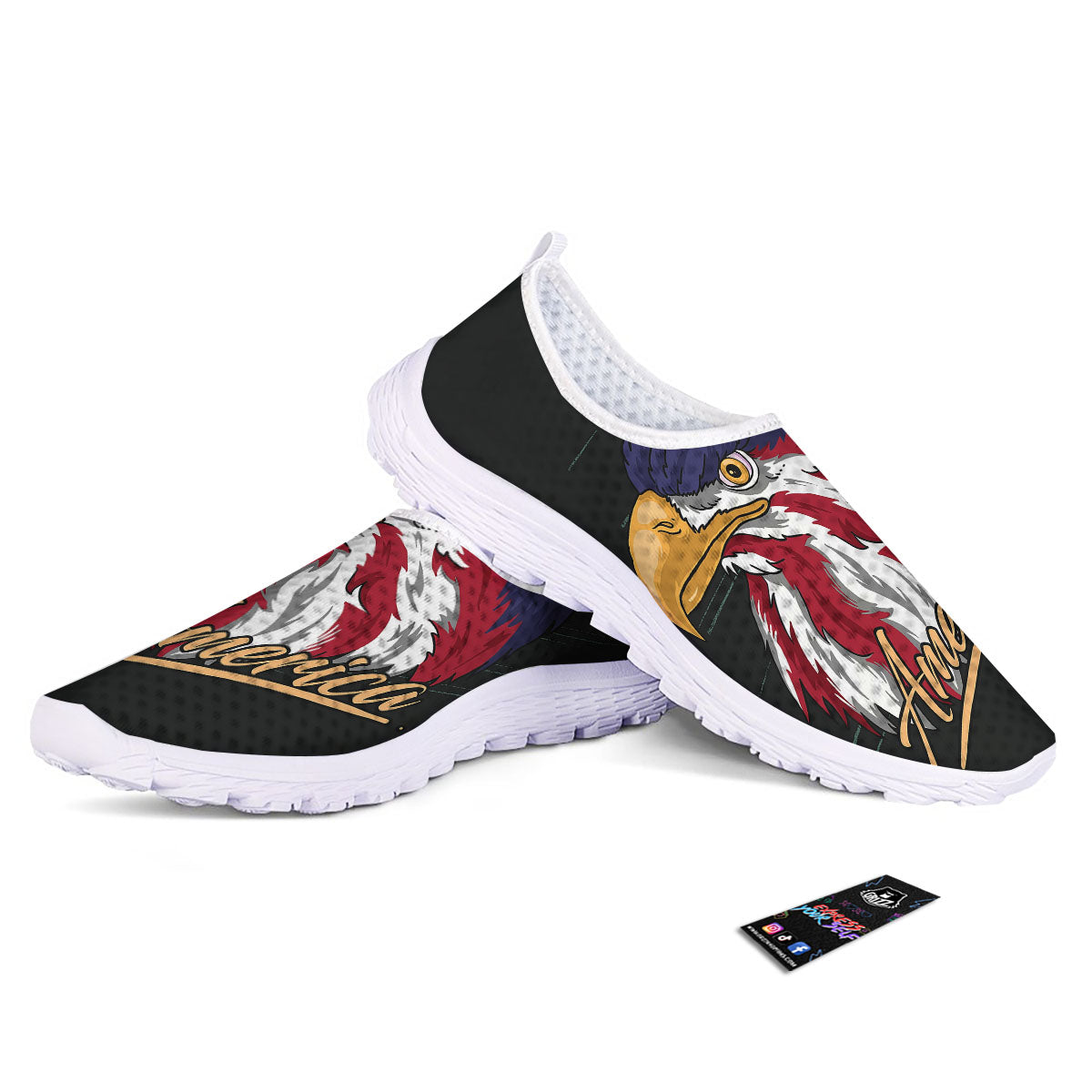 USA Eagle Patriotic Print Nurse Shoes-grizzshop