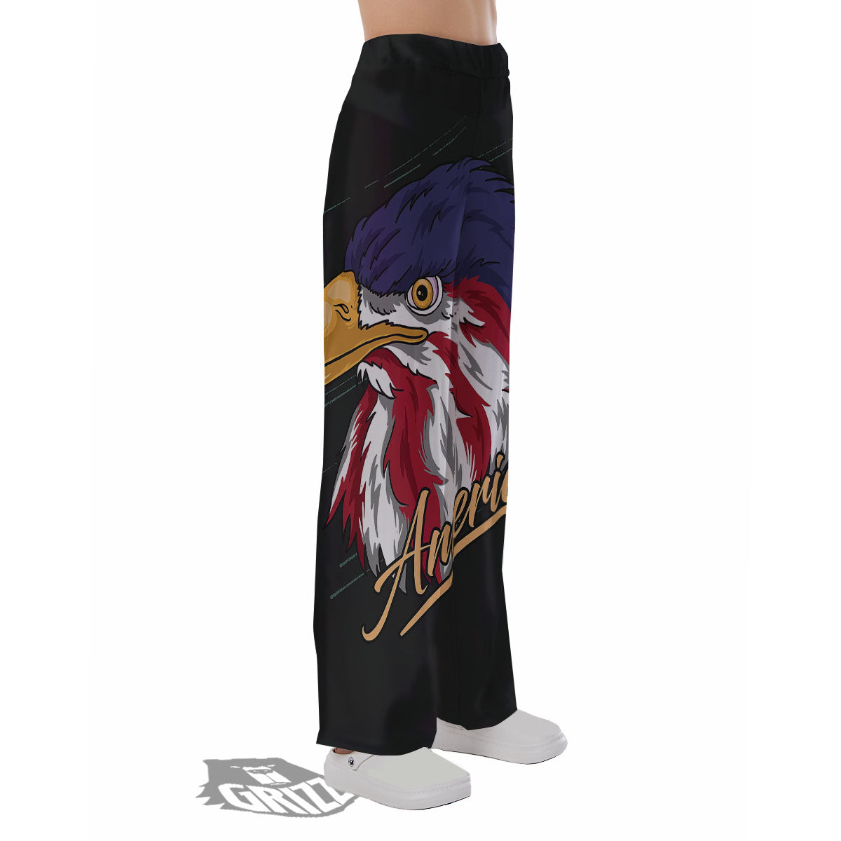 USA Eagle Patriotic Print Pajama Pants-grizzshop