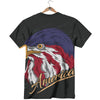 USA Eagle Patriotic Print T-Shirt-grizzshop