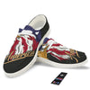 USA Eagle Patriotic Print White Loafers-grizzshop