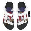 USA Eagle Patriotic Print White Open Toe Sandals-grizzshop