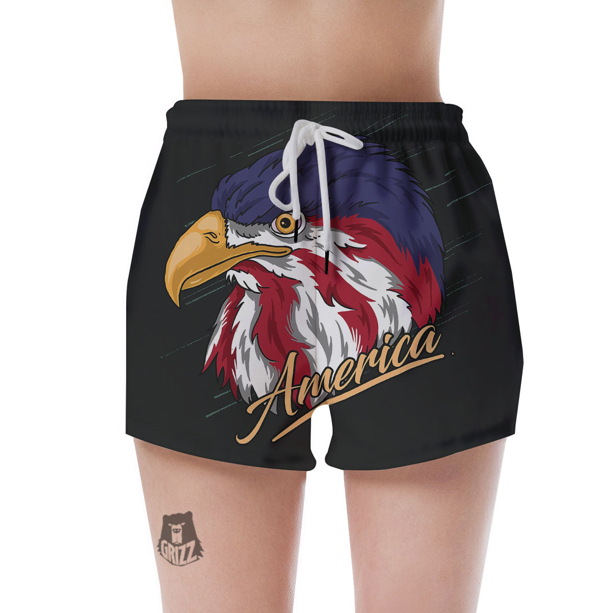 USA Eagle Patriotic Print Women's Shorts-grizzshop