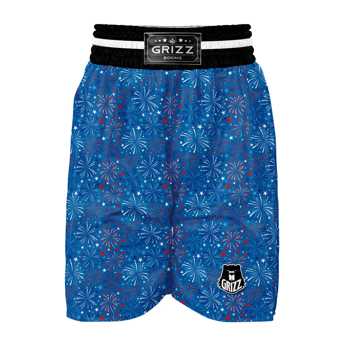 USA Firework Print Pattern Boxing Shorts-grizzshop