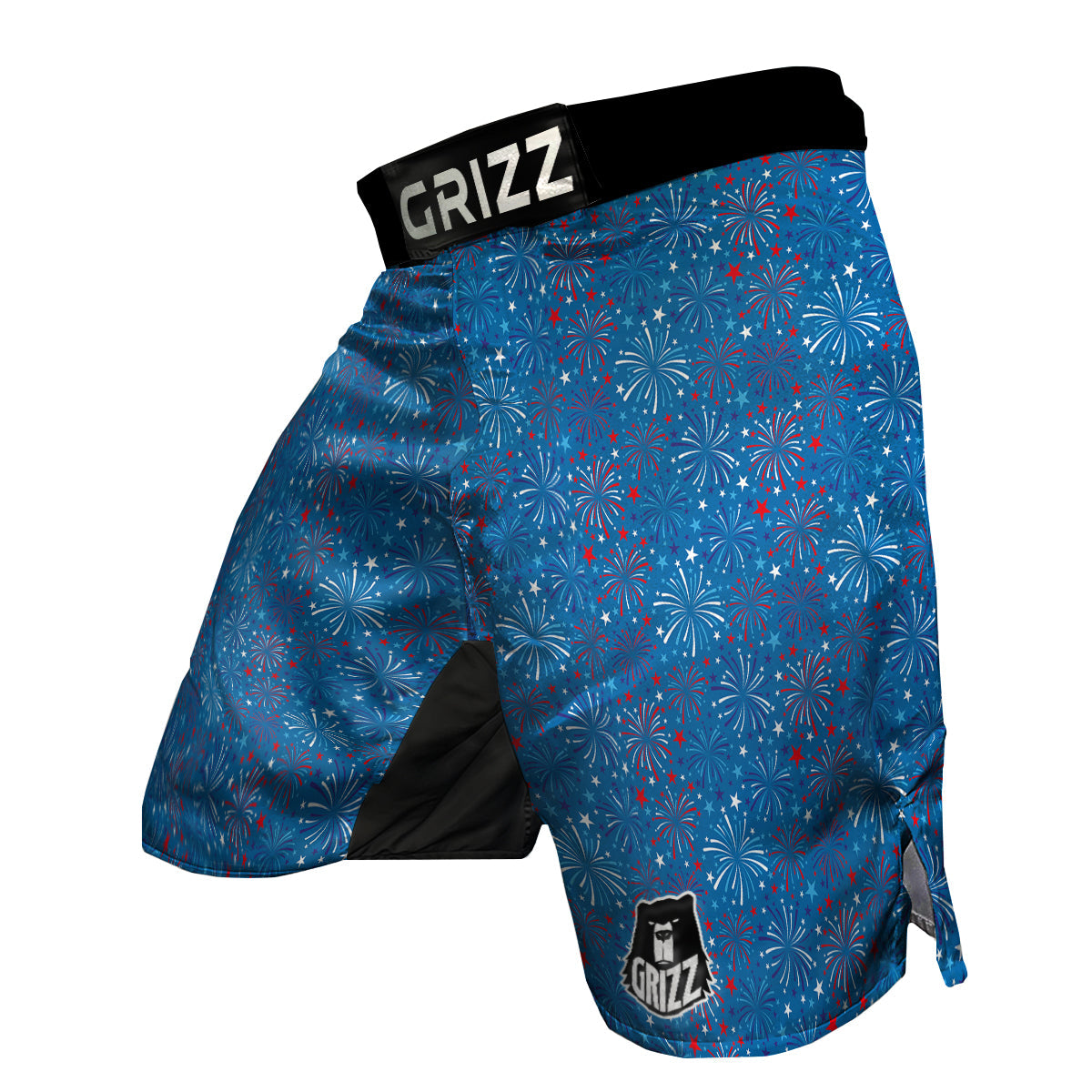 USA Firework Print Pattern MMA Shorts-grizzshop