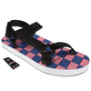 USA Flag 4th of July Print Pattern Black Open Toe Sandals-grizzshop